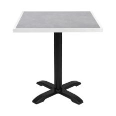 Bolero Light Grey Stone Outdoor Glass Table Top White 700mm