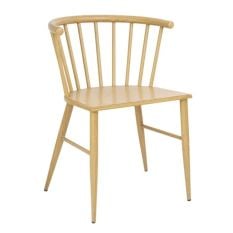 Bolero Harrowdene Metal Side Chairs Wood Effect (Pack of 2)