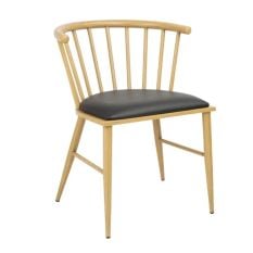 Bolero Harrowdene Padded Metal Side Chairs Wood (Pack of 2)