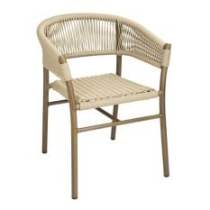 Bolero Florence Natural Rope Twist Wicker Chairs (Pack of 2)