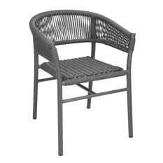 Bolero Florence Grey Mix Rope Twist Wicker Chairs (Pack of 2)