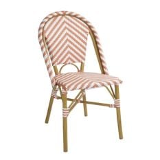 Bolero Parisian Style Rattan Side Chair Coral (Pack of 2)