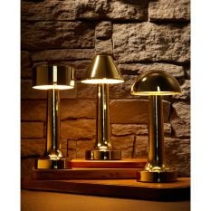 Dome Cordless Table Lamp Brass 22cm
