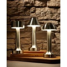 Geo Cordless Table Lamp Steel 23cm