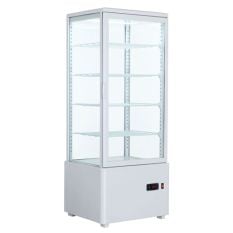 Grapuel Four Sided Glass Display Fridge White 98 Litre
