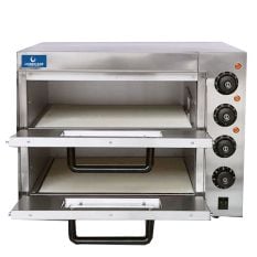 Hurricane Commercial Twin Deck Pizza Oven Countertop 16 Inch 3kW