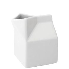 Titan White Ceramic Milk Carton 300ml/10.5oz (Pack of 6)
