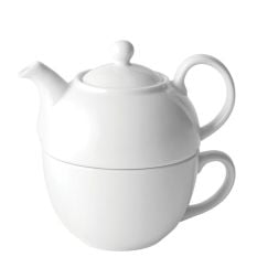 Titan White One Cup Teapot 12oz/340ml (Pack of 6)