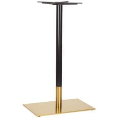 Midas Single Rectangular Brass/Black Poseur Height Table Base