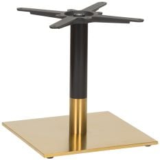 Midas Small Square Brass/Black Coffee Height Table Base
