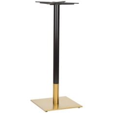 Midas Small Square Brass/Black Poseur Height Table Base
