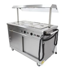 Parry MSB12G Mobile Servery Unit with Bain Marie Top and Gantry 1305mm