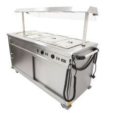 Parry MSB15G Mobile Servery Unit with Bain Marie Top and Gantry 1655mm