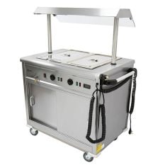 Parry MSB9G Mobile Servery Unit with Bain Marie Top and Gantry 1005mm