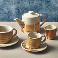 Terra Porcelain Roko Sand Teapot 500ml/17.6oz (Pack of 6)