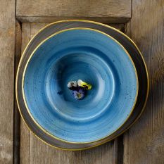 Churchill Stonecast Cornflower Blue Wide Rim Bowl 24cm/9.44" 284ml/10oz (Pack of 12)