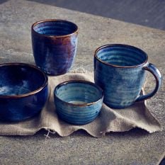 Terra Porcelain Aqua Blue Chip Cup 8.7cm/3.4" 300ml/10.5oz (Pack of 6)