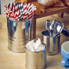 Stainless Steel Can Cutlery Holder 11cm x 14.5cm (Pack of 12)