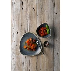 Churchill Stonecast Blueberry Triangle Shallow Bowl 21 x 21cm/8.25 x 8.25" (Pack of 12)