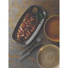 Churchill Stonecast Patina Iron Black Oblong Chefs Plate 19.9 x 30cm/7.81 x 11.75" (Pack of 6)