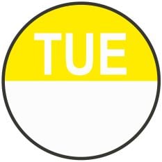 Day Dot Food Label Round 20mm Tuesday (Roll of 1000)