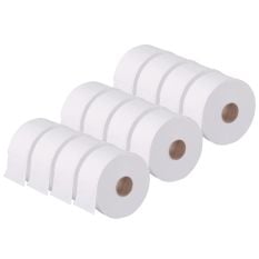 Mini Jumbo Toilet Roll 3 Inch Core 2 Ply (Pack of 12)