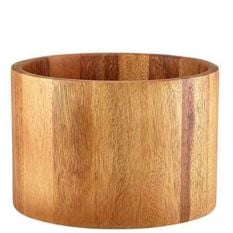 Genware Acacia Wood Straight Sided Bowl 15cm/6"
