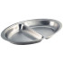 Oval 2 Division Vegetable Dish Stainless Steel 20 x 14cm/8 x 5.5"