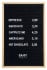 Changeable Menu Peg Letter Board With Frame 60 x 40cm