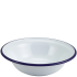 Enamel Bowl White with Blue Rim 16cm/6.25" (Pack of 12)