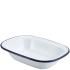 Enamel Pie Dish White with Blue Rim 18cm/7"