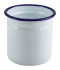 Enamel Cutlery Holder White with Blue Rim 11.5cm/4.5"