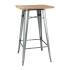 Bolero Bistro Bar Table with Wooden Top Galvanised Steel