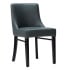 Merano Side Chair Iron Grey Faux Leather With Black Frame