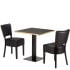 Alto Black Side Chair x2 With 700mm Square Black Pietra Gold Table