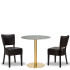 Alto Black Side Chair x2 With 700mm Round Tundra Ceramic Marble Table