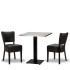 Alto Black Side Chair x2 With 700mm Square White Carrara Gold ABS Table