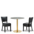 Alto Iron Grey Side Chair x2 With 700mm Round Tundra Ceramic Marble Table