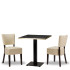 Alto Ivory Side Chair x2 With 700mm Square Black Pietra Gold ABS Table