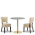 Alto Ivory Side Chair x2 With 700mm Round Tundra Ceramic Marble Table