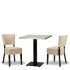 Alto Ivory Side Chair x2 With 700mm Square White Carrara Gold ABS Table