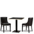 Alto Merano Black Side Chair x2 With 700mm Square Black Pietra Gold ABS Table