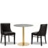 Alto Merano Black Side Chair x2 With 700mm Round Tundra Ceramic Marble Table