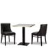 Alto Merano Black Side Chair x2 With 700mm Square White Carrara Gold ABS Table