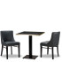 Alto Merano Iron Grey Side Chair x2 With 700mm Square Black Pietra Gold ABS Table