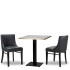 Alto Merano Iron Grey Side Chair x2 With 700mm Square White Carrara Gold ABS Table