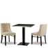 Alto Merano Ivory Side Chair x2 With 700mm Square Black Pietra Gold ABS Table