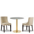 Merano Ivory Side Chair x2 With 700mm Round Tundra Ceramic Marble Table