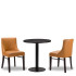 Merano Ochre Brown Side Chair x2 With 700mm Round Dark Brown Eucalyptus Titan Table