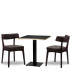 Nico Iron Grey Side Chair x2 With 700mm Square Black Pietra Gold ABS Table